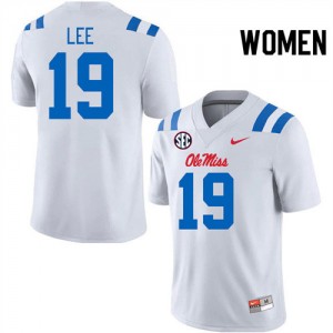 Cayden Lee Ole Mississippi Rebels Women's #19 College Football 2025 Jersey - White
