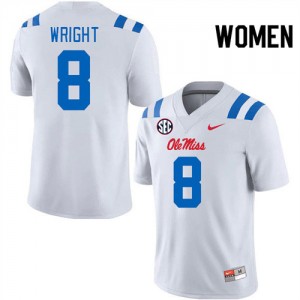 Dae'Quan Wright Ole Mississippi Rebels #8 Game College Football women Jerseys - White