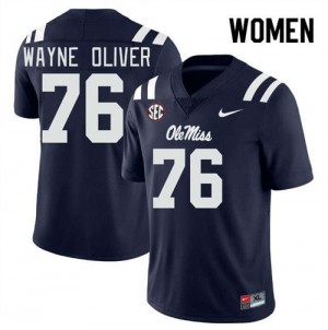 John Wayne Oliver Mississippi College Football Limited #76 Women Jersey - Navy