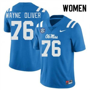 John Wayne Oliver Ole Mississippi College Football Women's Alumni #76 Jerseys - Powder Blue
