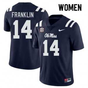 Kam Franklin Ole Miss #14 Women's College Football Player Jersey - Navy