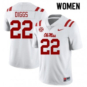 Logan Diggs Mississippi #22 College Football Game Women Jersey - White