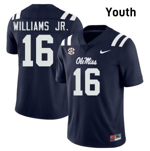 Wydett Williams Jr. Ole Miss Rebels 2025 College Football Youth #16 Jerseys - Navy