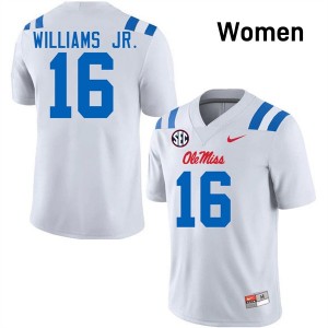 Wydett Williams Jr. Ole Miss College Football Player Women #16 Jerseys - White