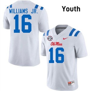 Wydett Williams Jr. Ole Miss Rebels #16 Youth College Football Official Jerseys - White