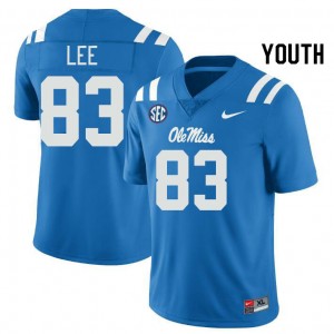 Cayden Lee Ole Mississippi Rebels College Football Limited #83 Youth Jersey - Powder Blue