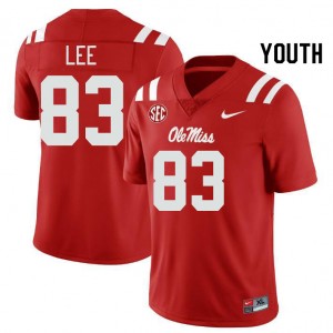 Cayden Lee Ole Mississippi #83 2025 College Football Youth Jerseys - Red
