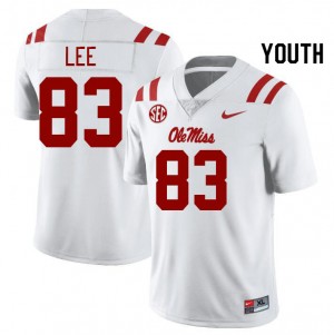 Cayden Lee Rebels Stitched College Football #83 Youth Jersey - White