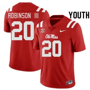 Anthony Robinson III Ole Mississippi Rebels Stitched College Football Youth #20 Jerseys - Red