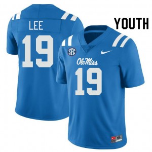 Cayden Lee Ole Miss #19 Youth 2025-26 College Football Jersey - Powder Blue