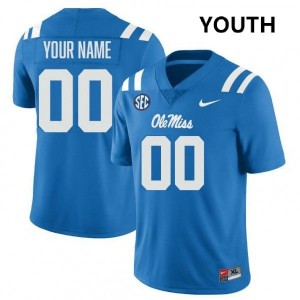 Custom Mississippi College Football Youth #00 Official Jersey - Powder Blue