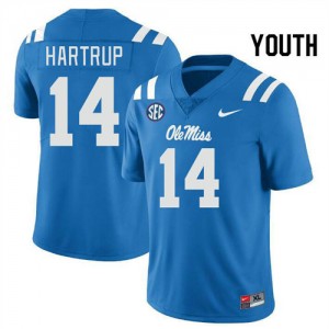 Izaiah Hartrup Ole Miss Youth College Football #14 2025-26 Jersey - Powder Blue