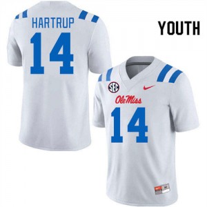 Izaiah Hartrup Ole Miss Youth University #14 College Football Jerseys - White