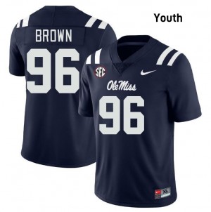 Jamarious Brown Ole Miss Rebels High School College Football #96 Youth Jersey - Navy
