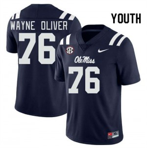 John Wayne Oliver Ole Miss Official #76 College Football Youth Jersey - Navy
