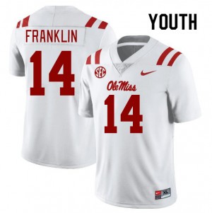 Kam Franklin Rebels #14 High School Youth College Football Jersey - White