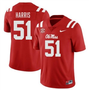 Zxavian Harris Ole Miss 2025 #51 Mens College Football Jerseys - Red