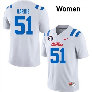Zxavian Harris Ole Mississippi Women's College Football #51 2025 Jerseys - White